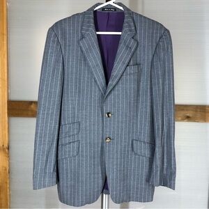 Vtg PAUL SMITH The Byard Wool Grey Pinstripe Blazer Suit‎ Sz S